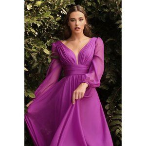 Cinderella LONG SLEEVE CHIFFON DRESS MultiSizes CD0192